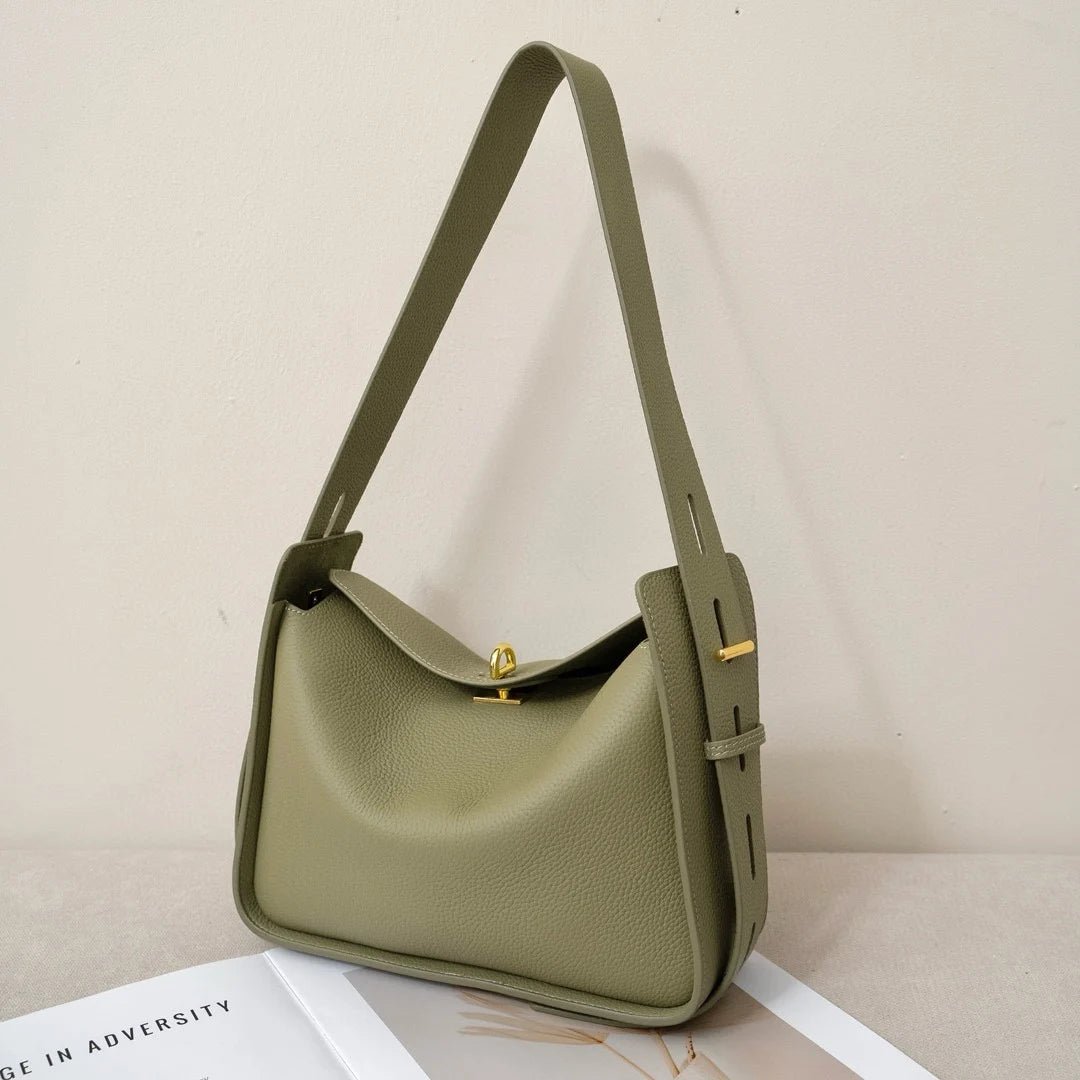Genuine Leather Hobo Shoulder Bag