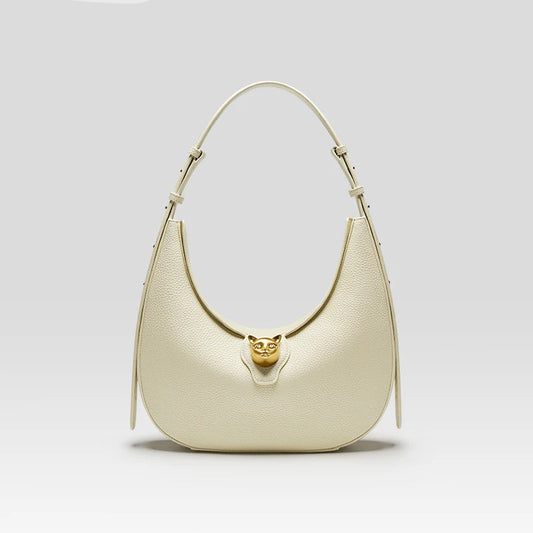 BAFELLI Cat Leather Hobo Shoulder Bag