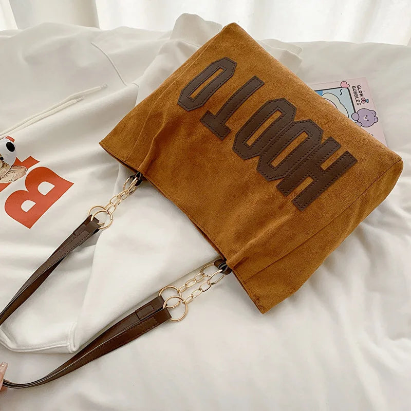 Solid Color Shoulder Bag