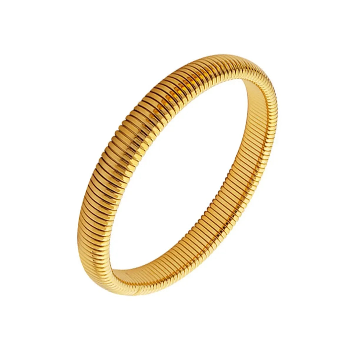 Waterproof Stainless Steel Retro Elasticity Thick Metal Polish Bracelet