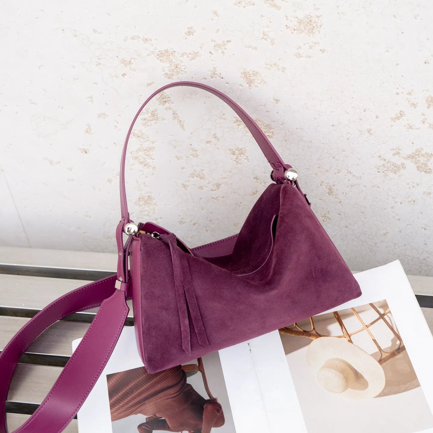 Genuine Leather Hobo Shoulder Bag