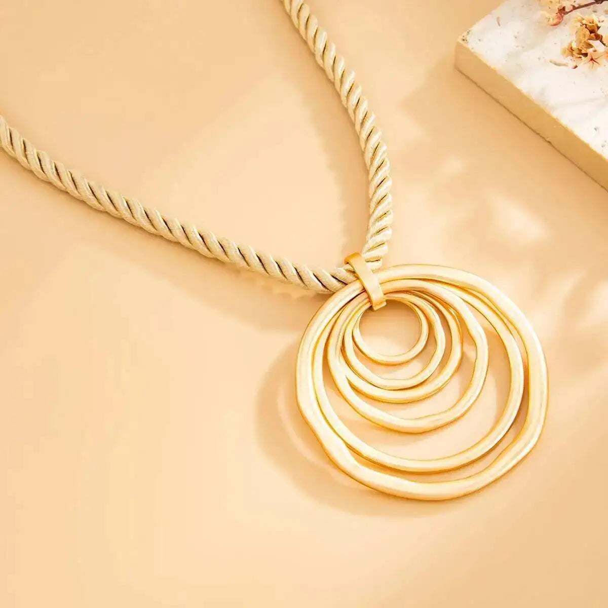 Geometric Square Pendant Necklace