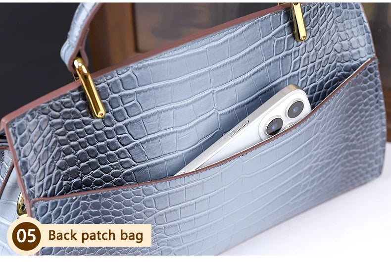 Large Crocodile Pattern Handbag