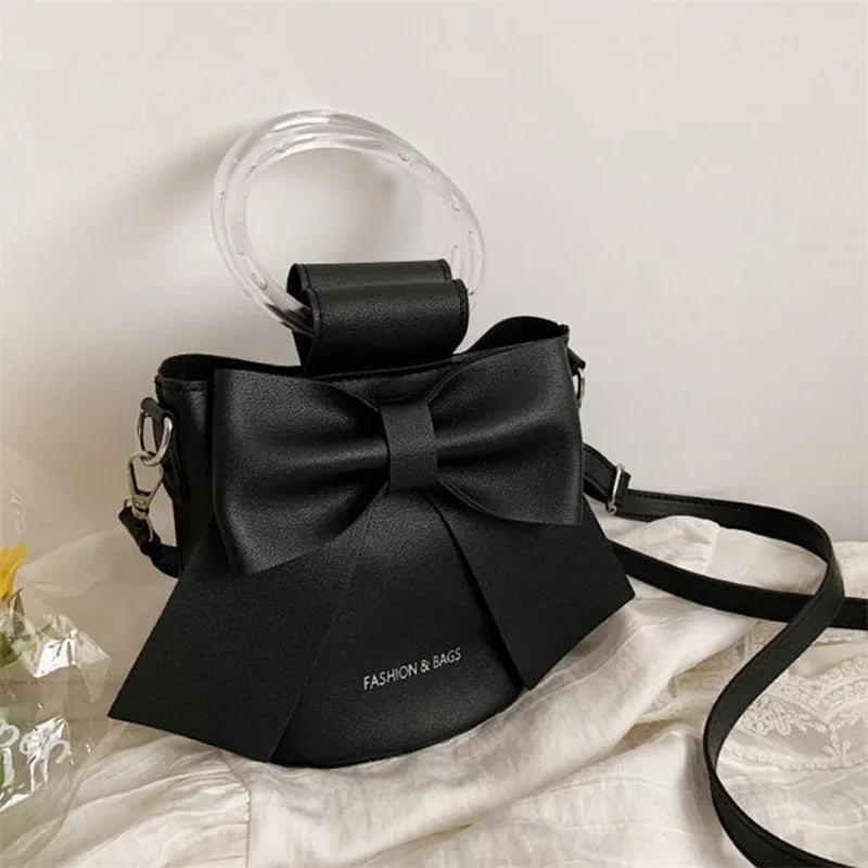 Bow Bucket Shoulder Crossbody Bag