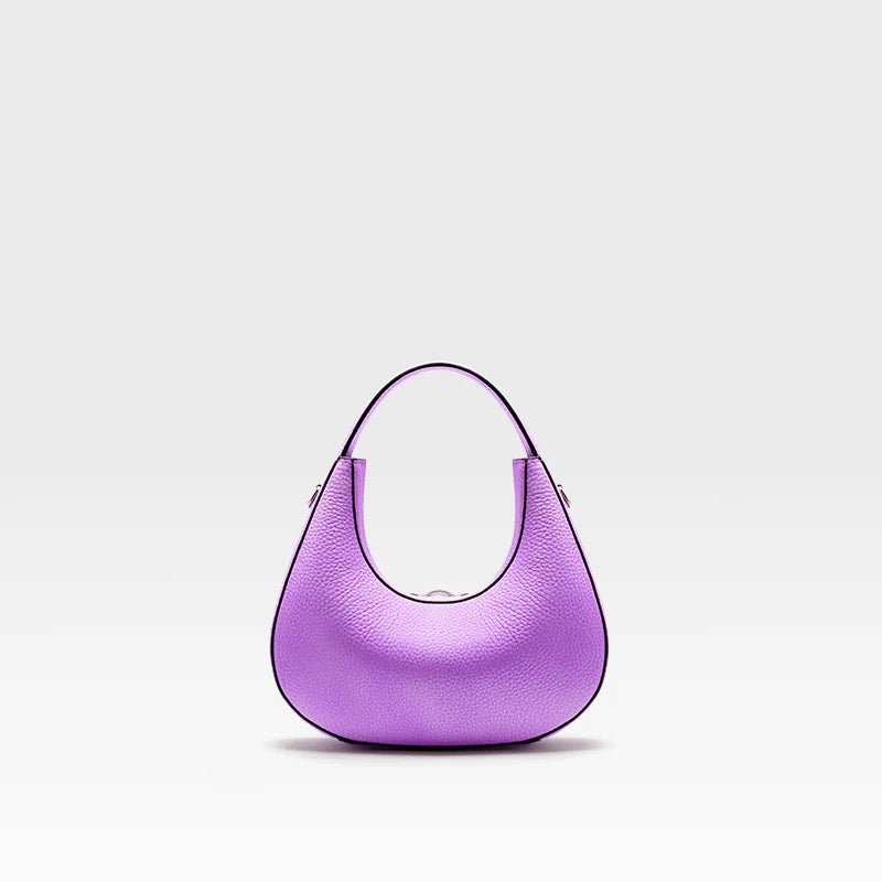 Purple Leather Shoulder Bag