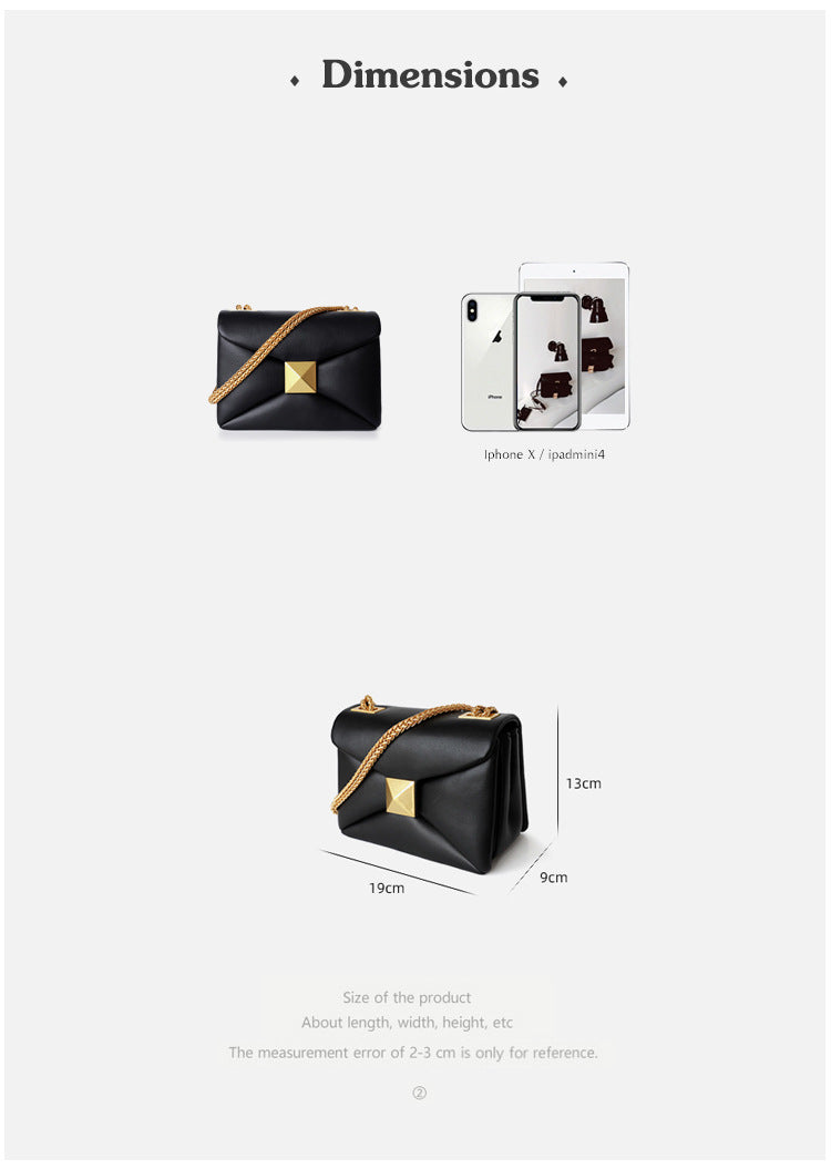Genuine Leather Square Crossbody Bag