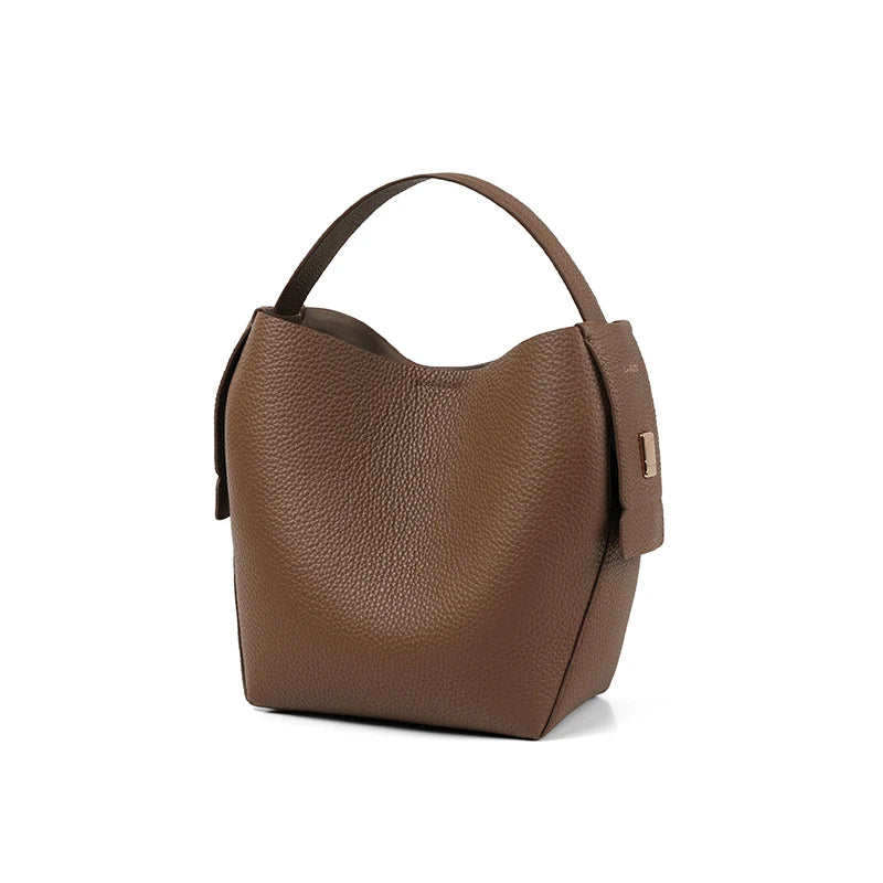 LA FESTIN Leather Bucket Crossbody Bag