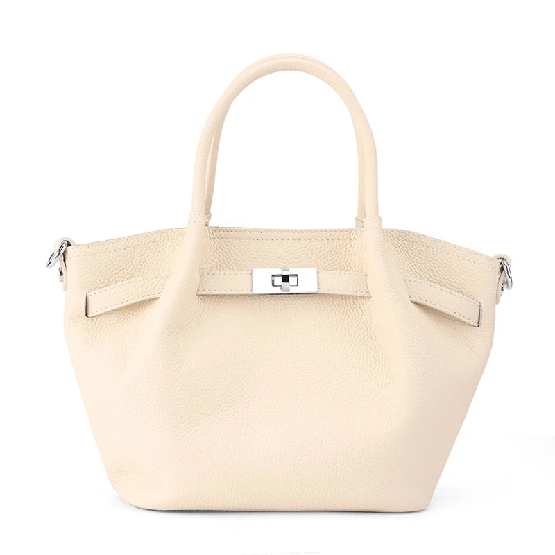 Genuine Leather Bucket Crossbody Bag