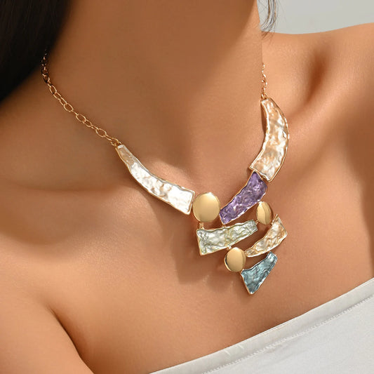 Boho Colorful Enamel Statement Necklace