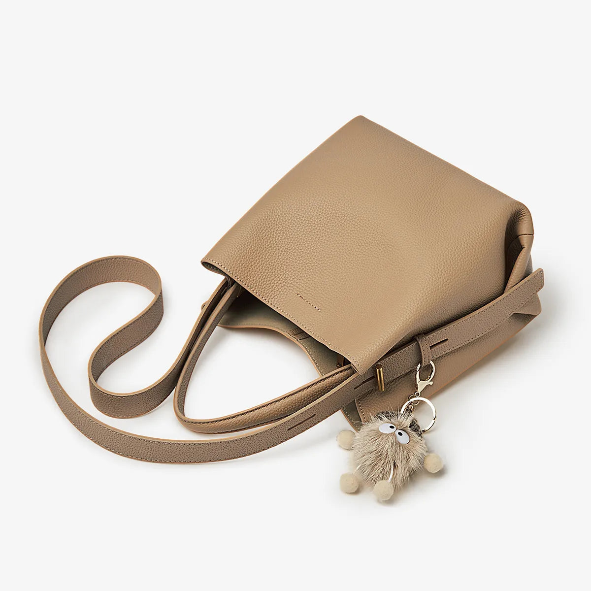 FOXER Leather Bucket Shoulder Bag