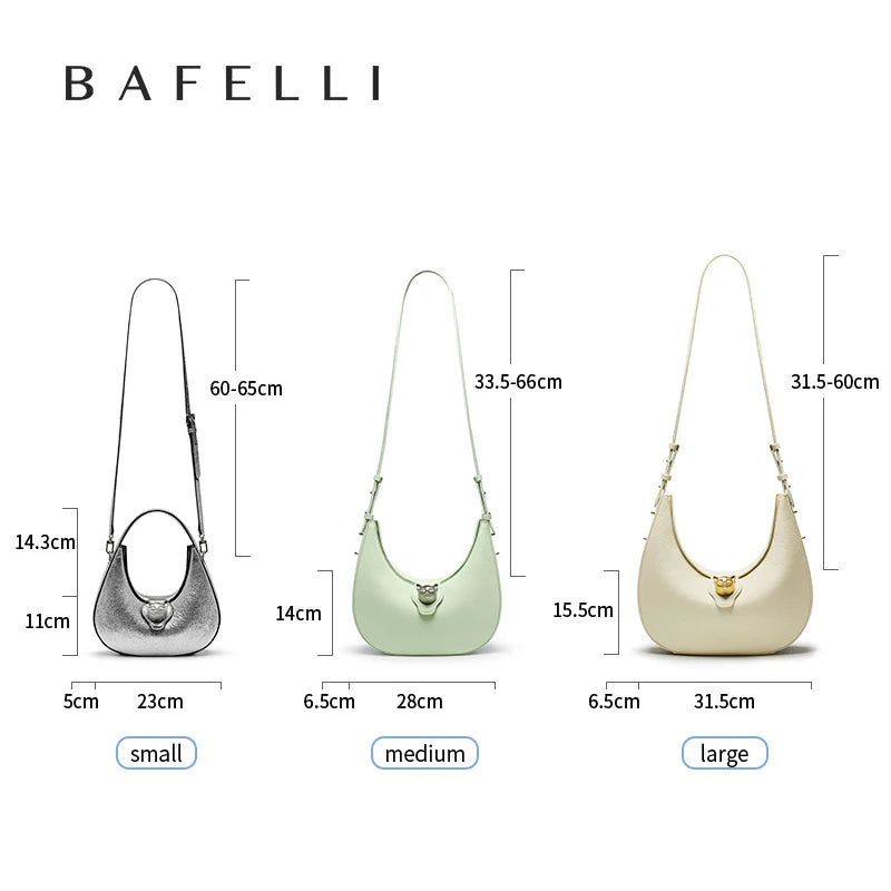 BAFELLI Cat Leather Hobo Shoulder Bag