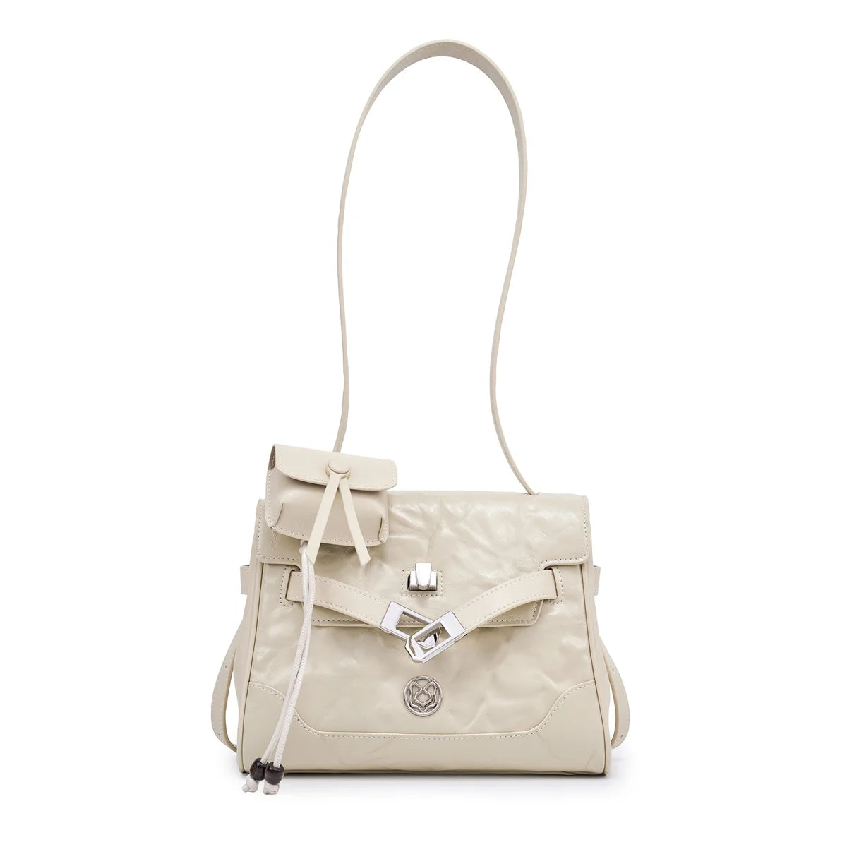 FOXER Wrinkled Leather Crossbody Bag