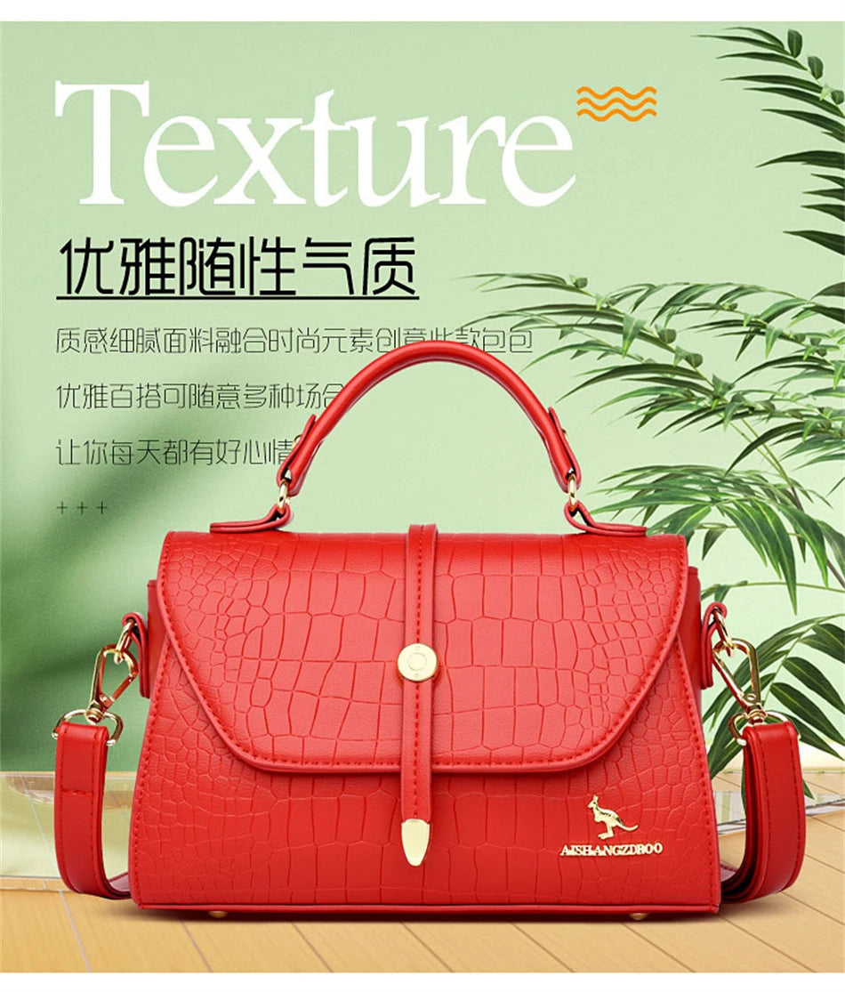Crocodile Leather Crossbody Handbag