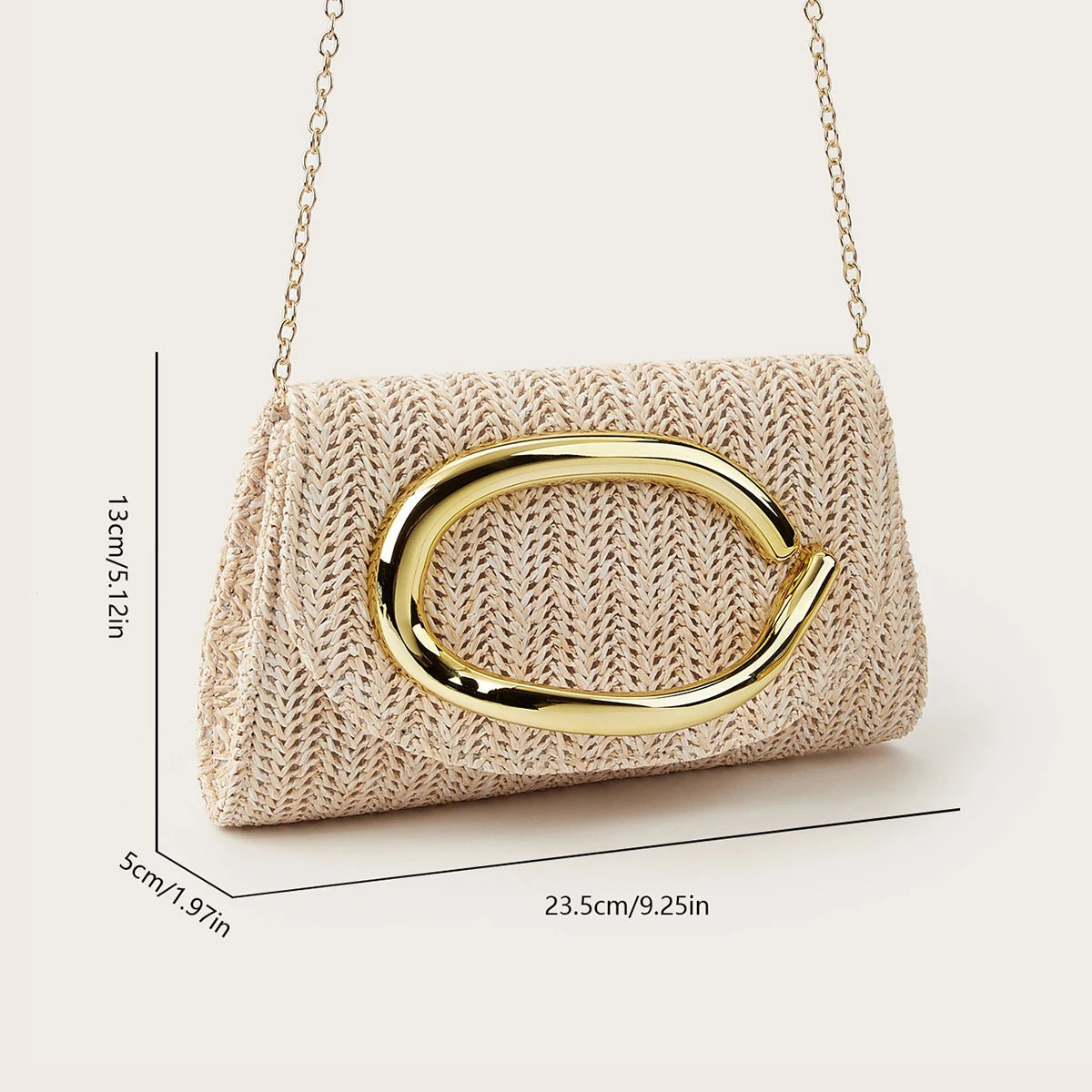 Woven Clutch Bag with Flap