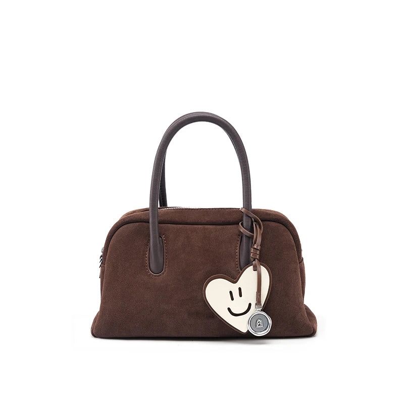 LA FESTIN Suede Boston Bag