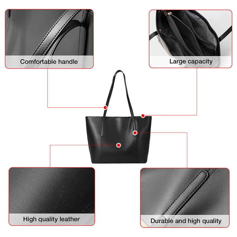 FOXER Large Leather Tote Bag