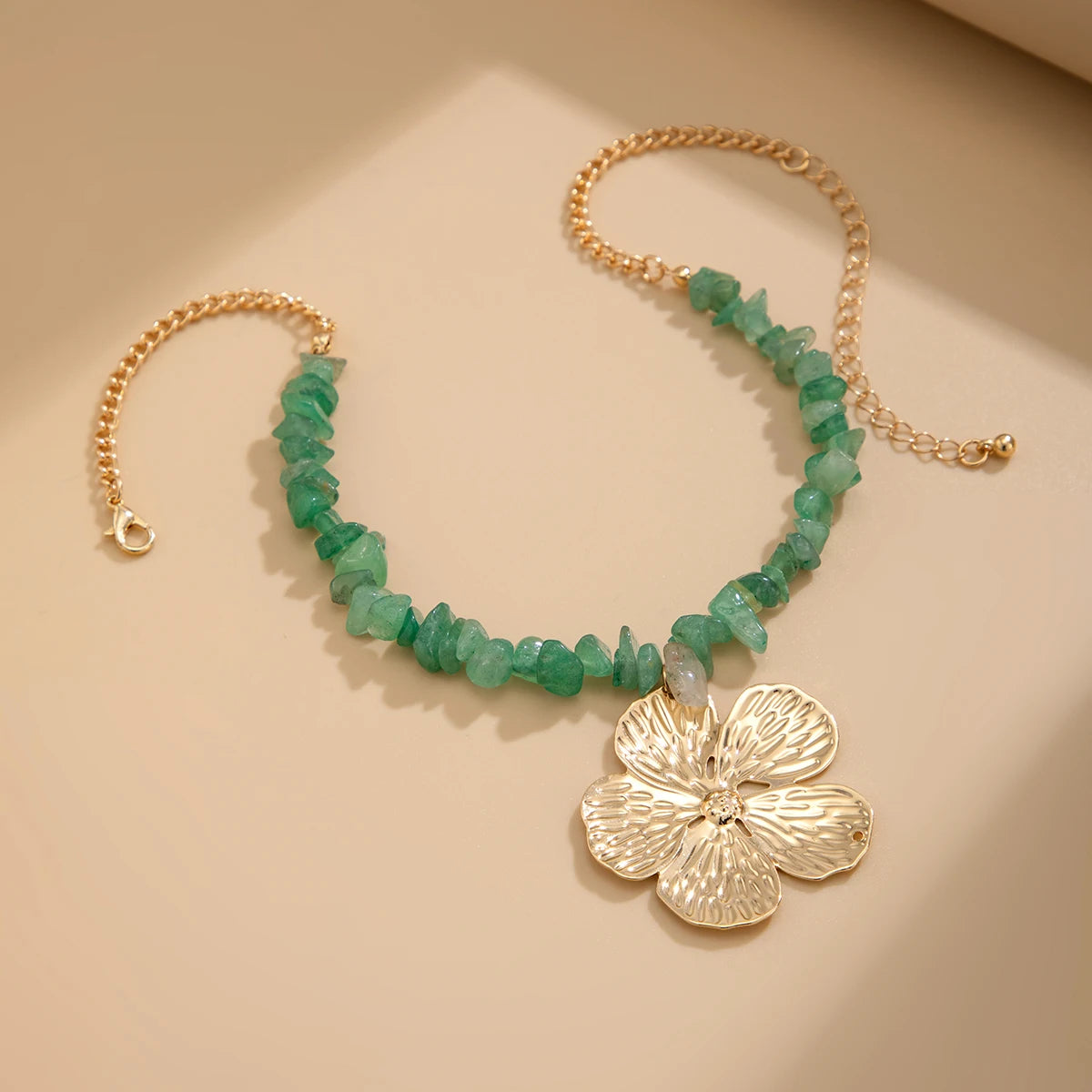 Crushed Stone Flower Necklace