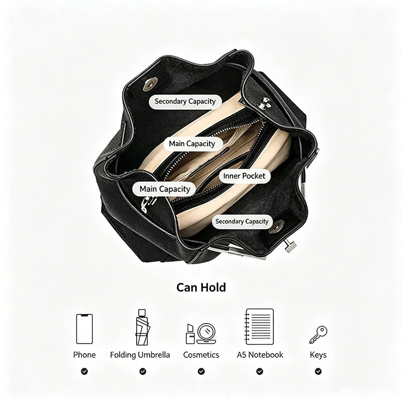 LA FESTIN Leather Shoulder Tote Bag