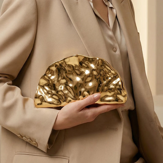 Gold Acrylic Evening Clutch Bag