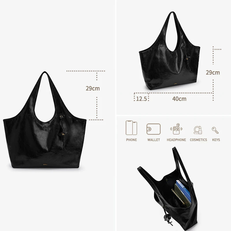 Genuine Leather Large Tote Bag