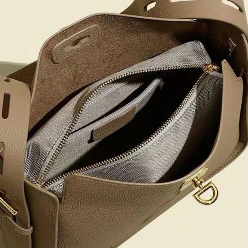 Genuine Leather Hobo Shoulder Bag