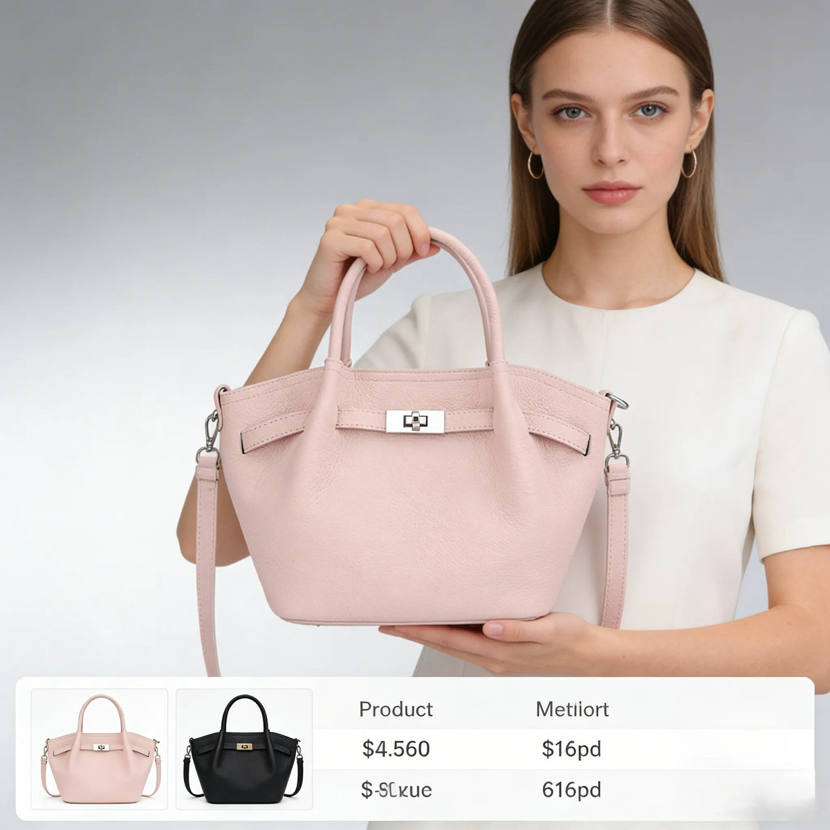 Genuine Leather Bucket Crossbody Bag