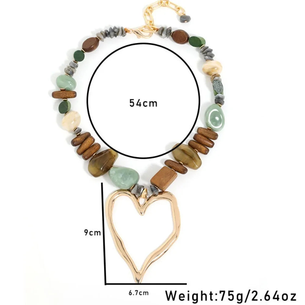 Bohemian Stone & Wood Necklace