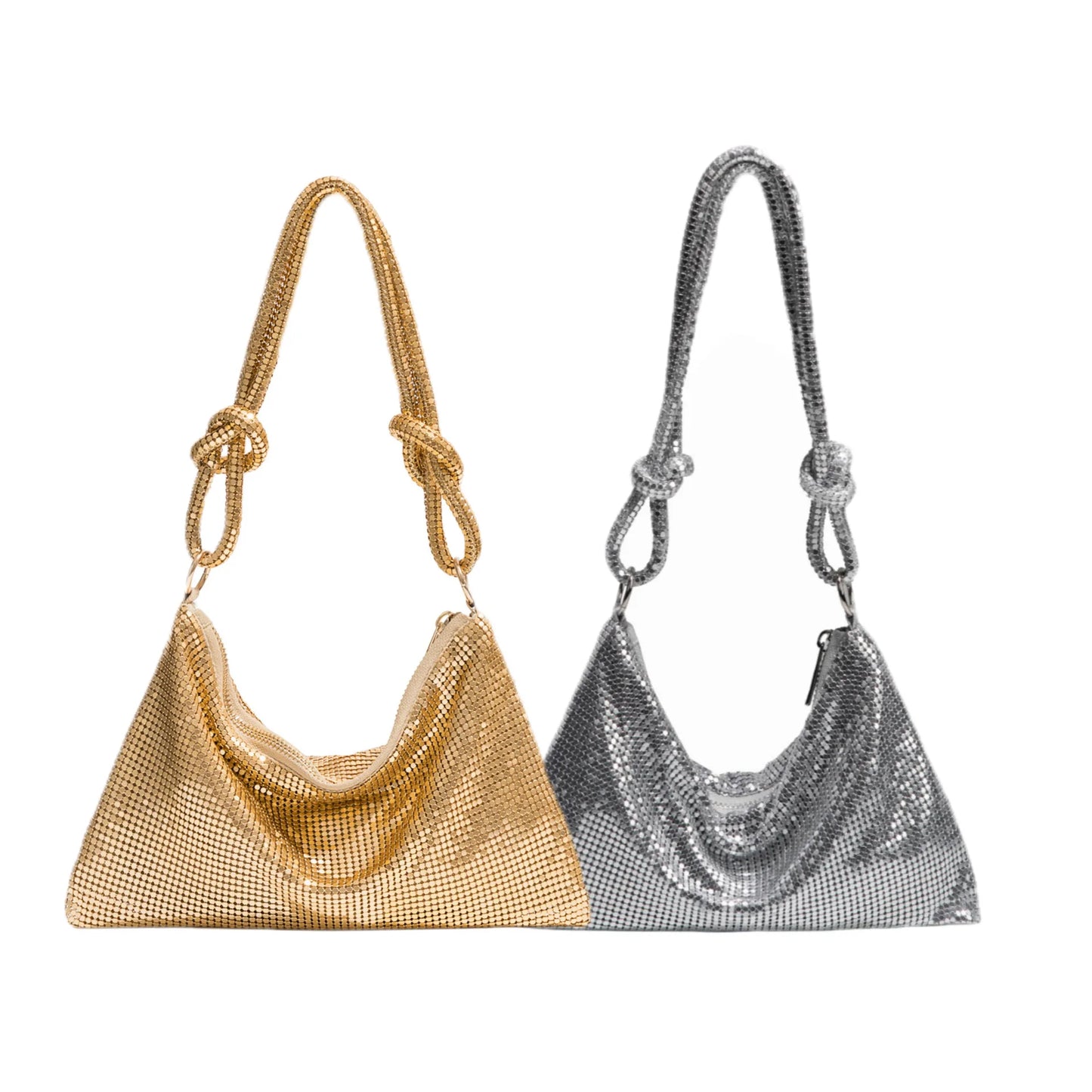 Sequin Handle Evening Clutch Bag