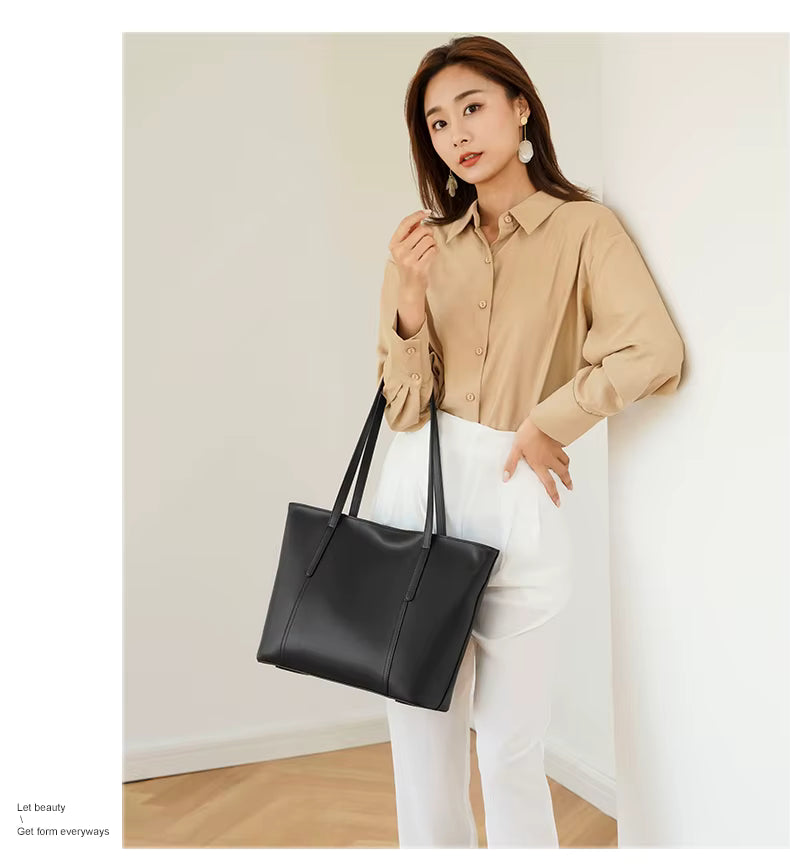 FOXER Large Leather Tote Bag