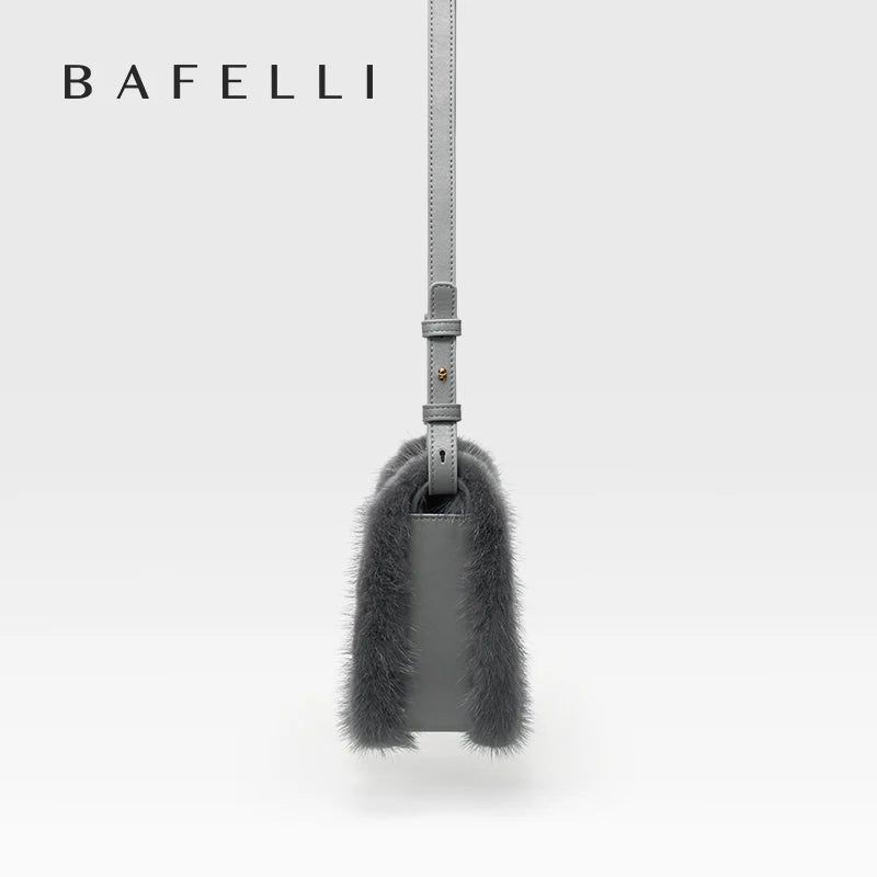 BAFELLI Fur & Leather Crossbody Bag