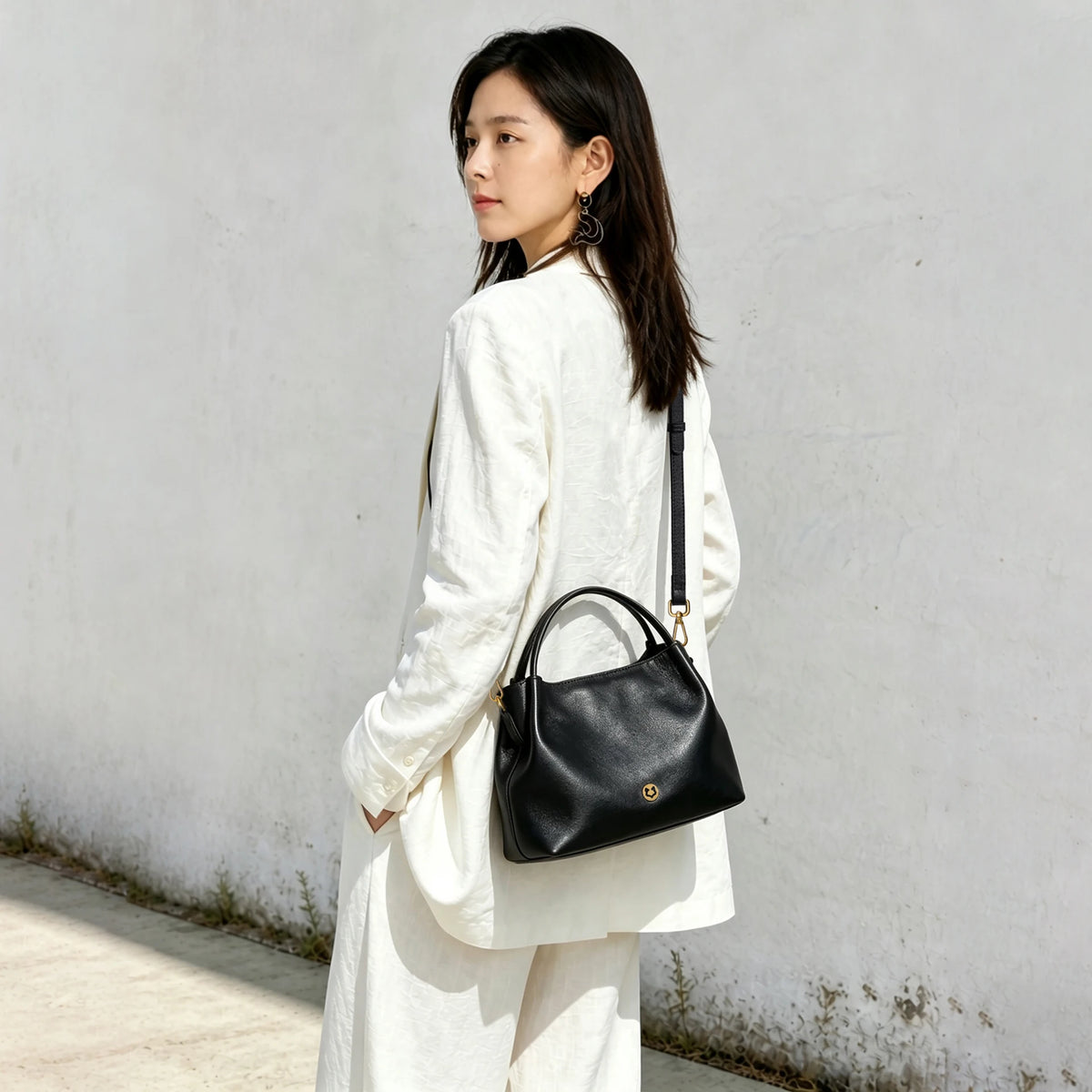 FOXER Slouchy Cowhide Leather Hobo Bag