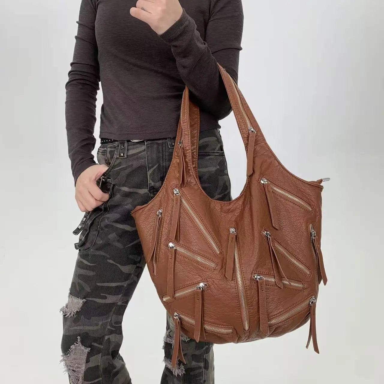 Y2K Vintage Multi-Pocket Shoulder Bag