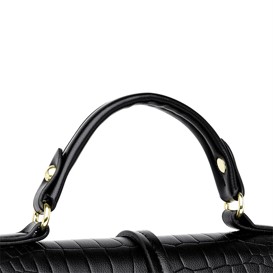 Crocodile Leather Crossbody Handbag