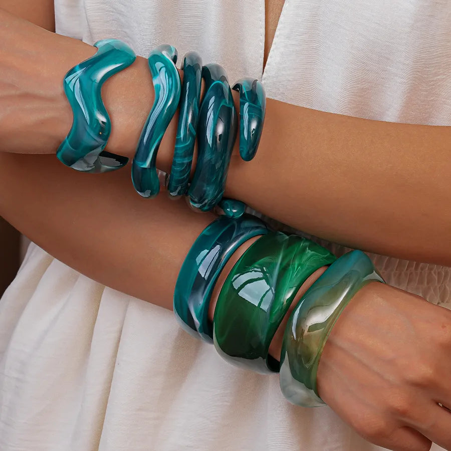Exaggerated Round Cuff Bangles Bracelet
