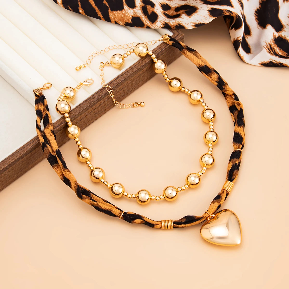 Leopard Heart Pendant Necklace