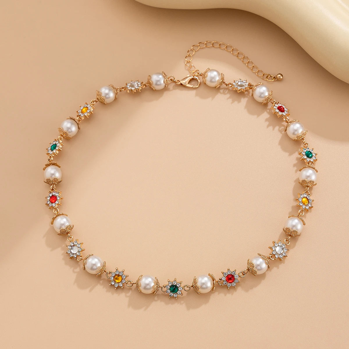 Luxury Pearl Flower Choker Necklace