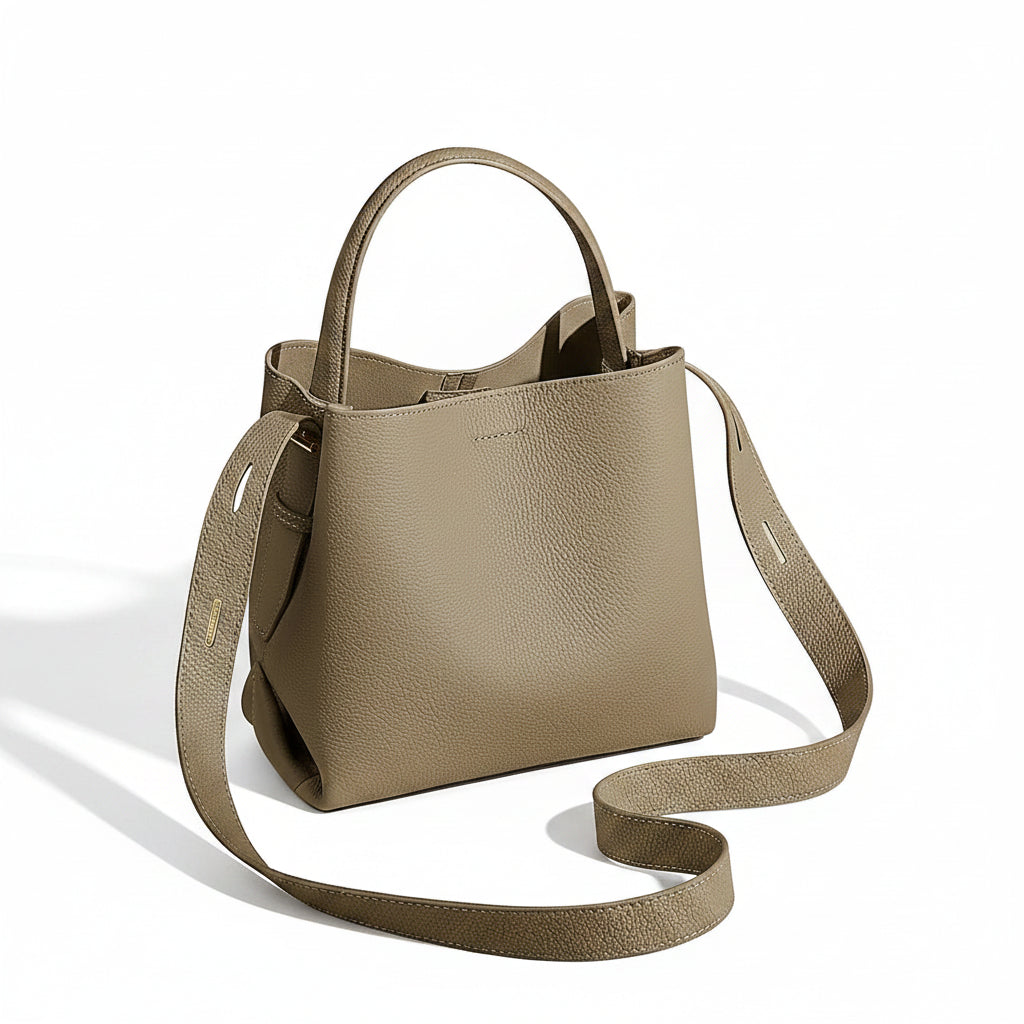 FOXER Leather Bucket Shoulder Bag
