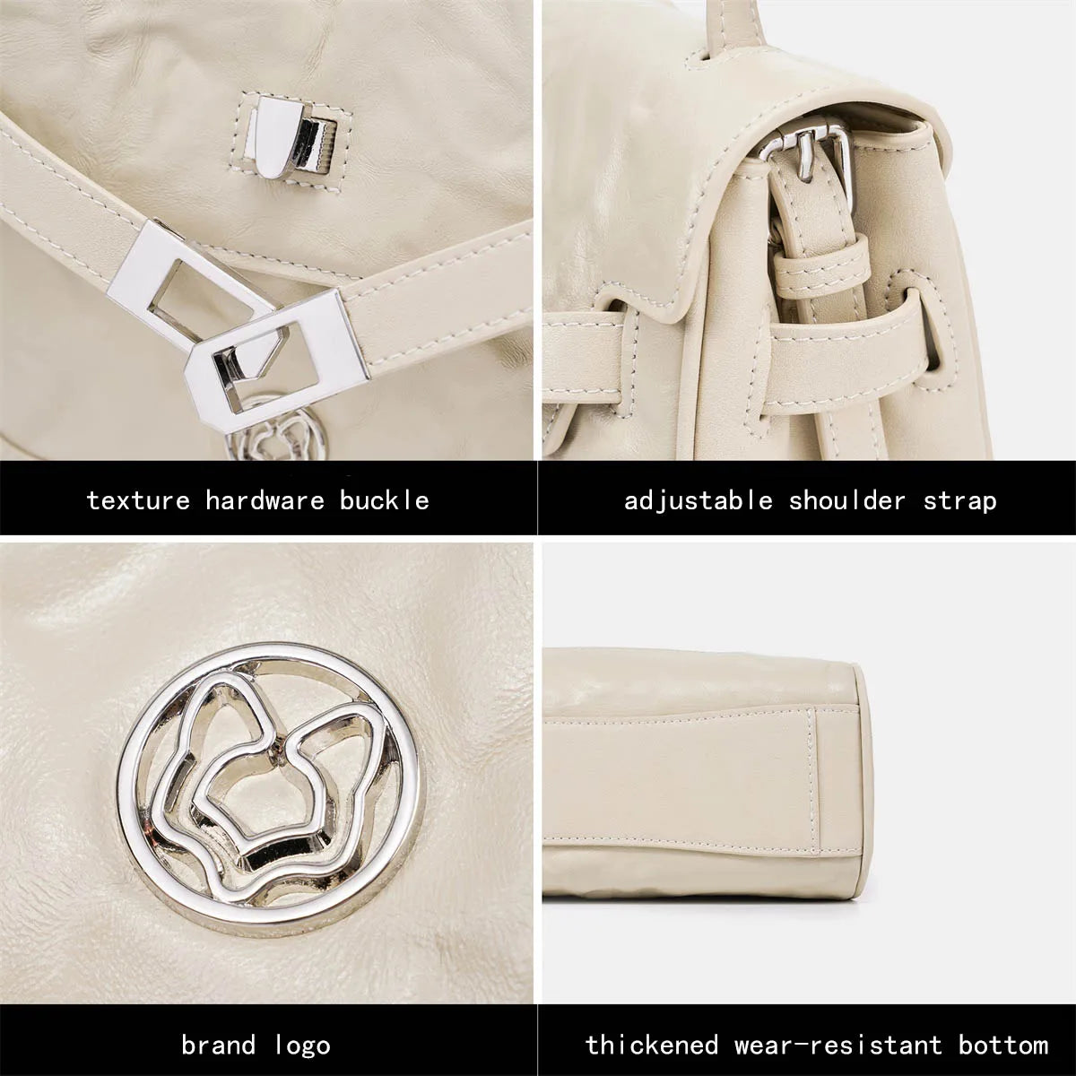 FOXER Wrinkled Leather Crossbody Bag