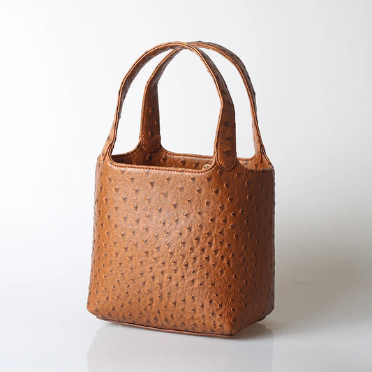 Luxury ostrich-patterned multipurpose tote. 