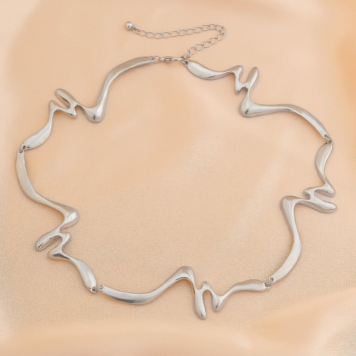 Wave Torque Gold Choker Necklace