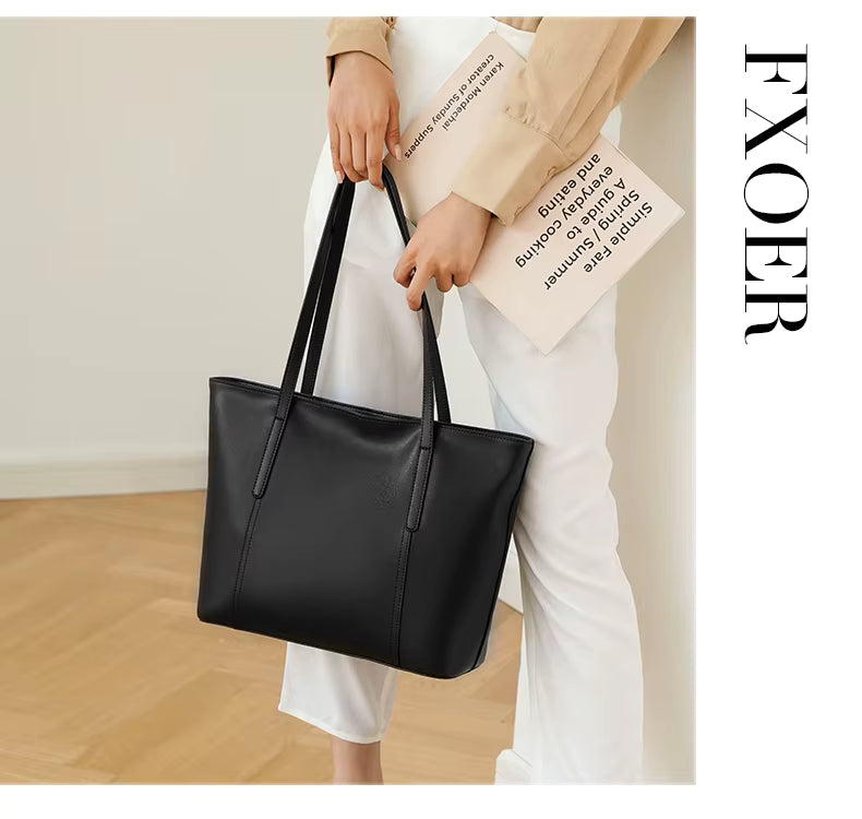 FOXER Large Leather Tote Bag