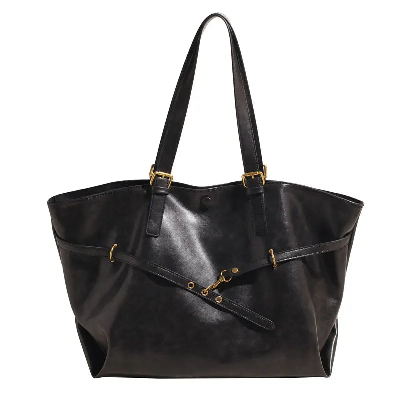 Retro Y2K PU Leather Tote Bag