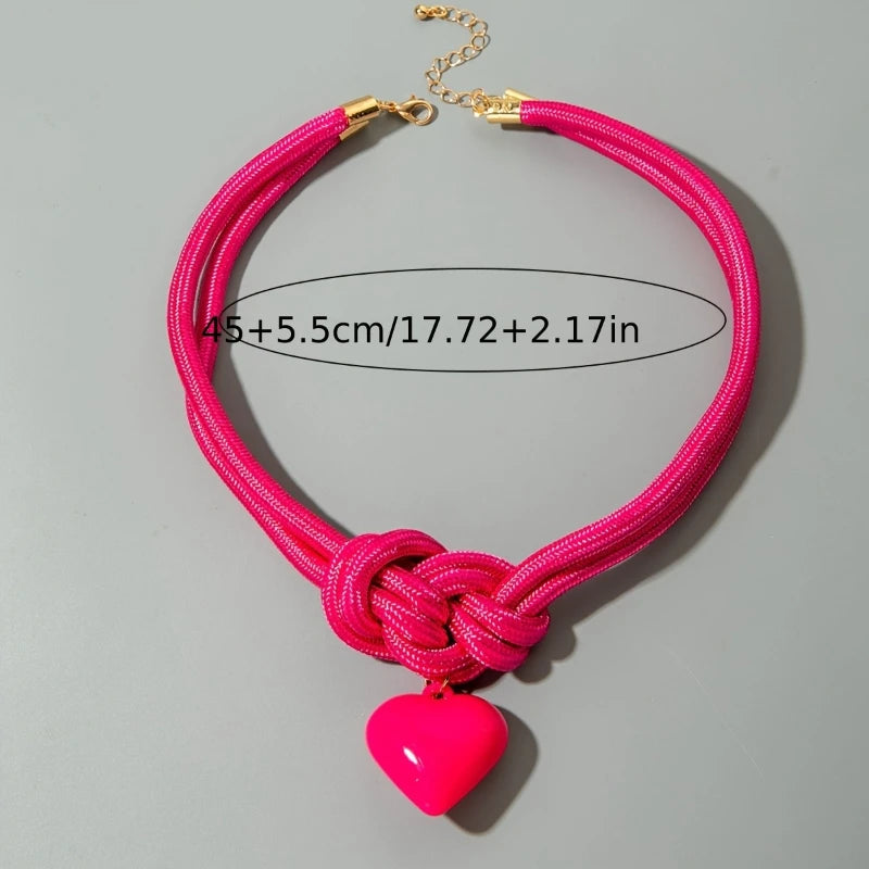Boho Rose Heart Pendant Necklace