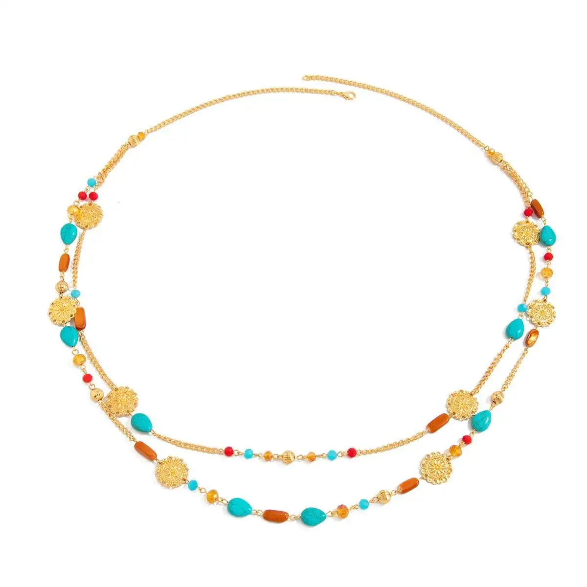 Boho Acrylic Beaded Long Necklace