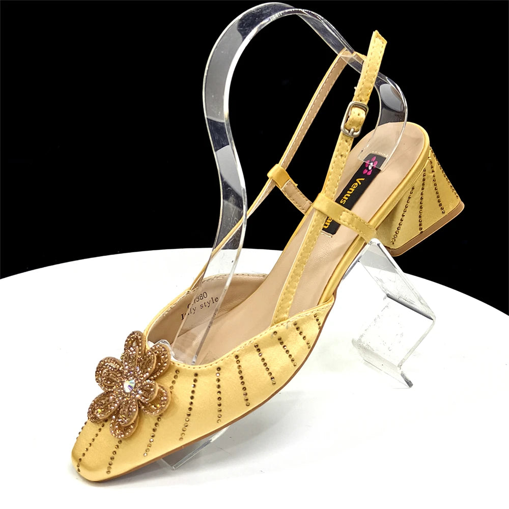 Party Shoes and Bag Heel Decoration Pure Elegant Flower