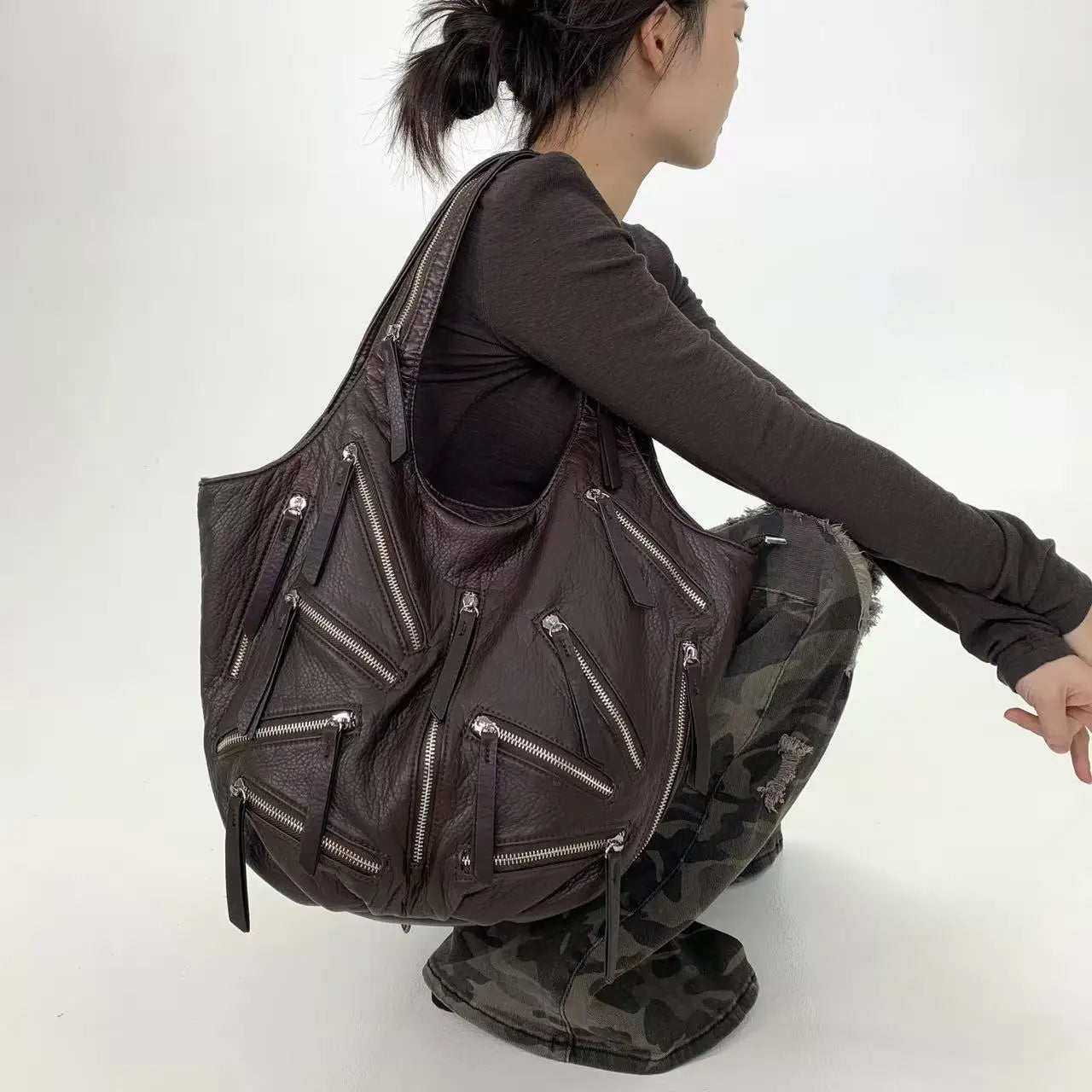Y2K Vintage Multi-Pocket Shoulder Bag