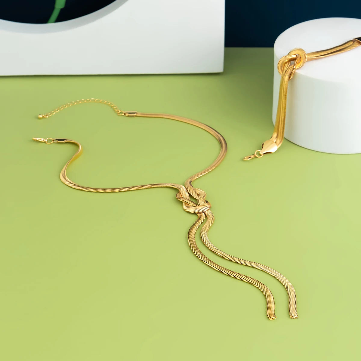 Snake Chain Necklace & Bracelet Set