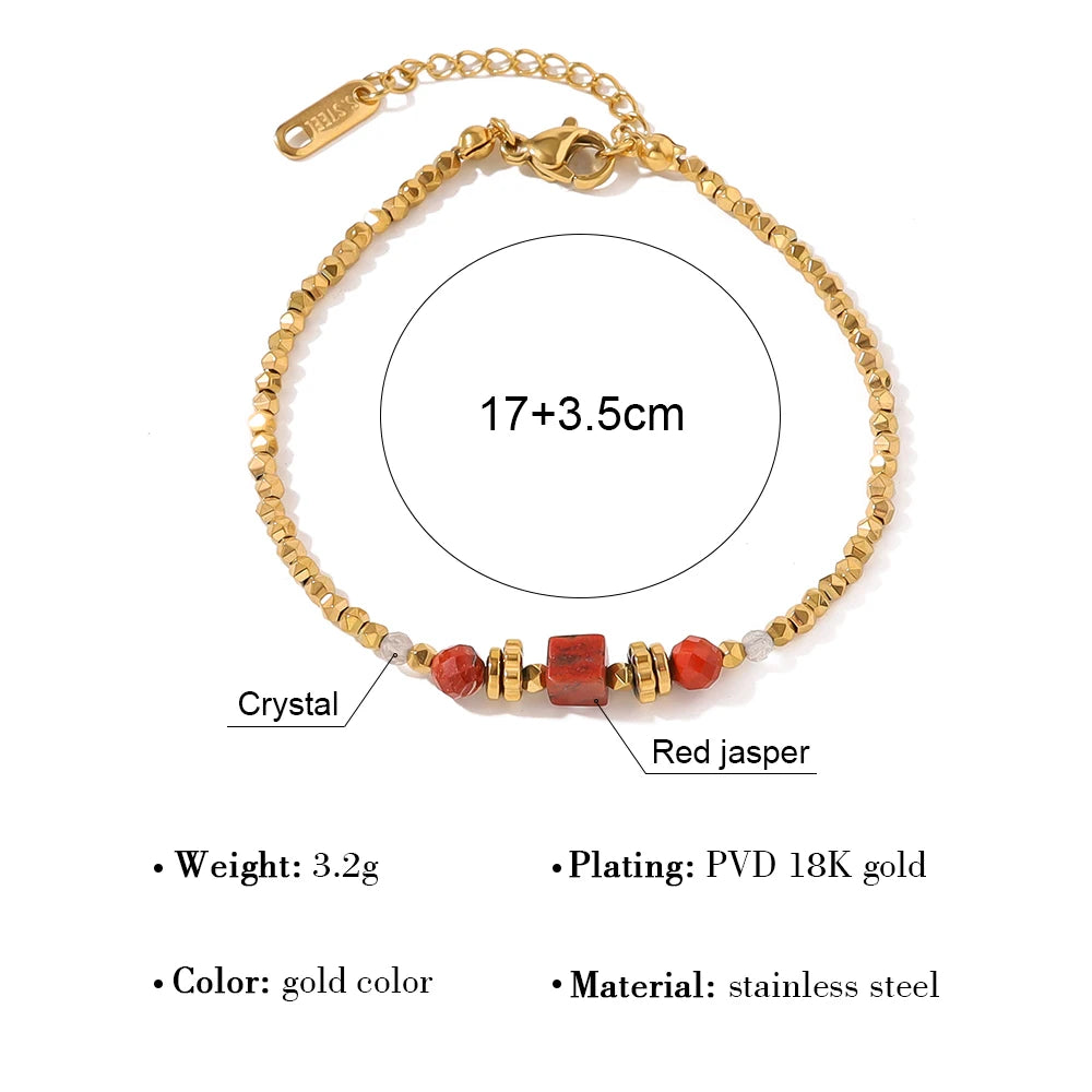 Red Stone Beaded Bracelet
