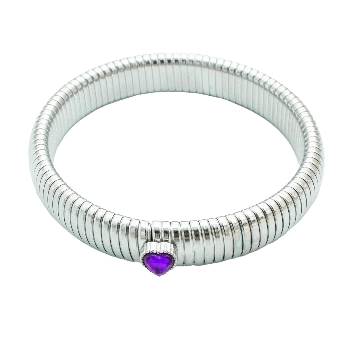 Waterproof Stainless Steel Retro Elasticity Thick Metal Polish Bracelet