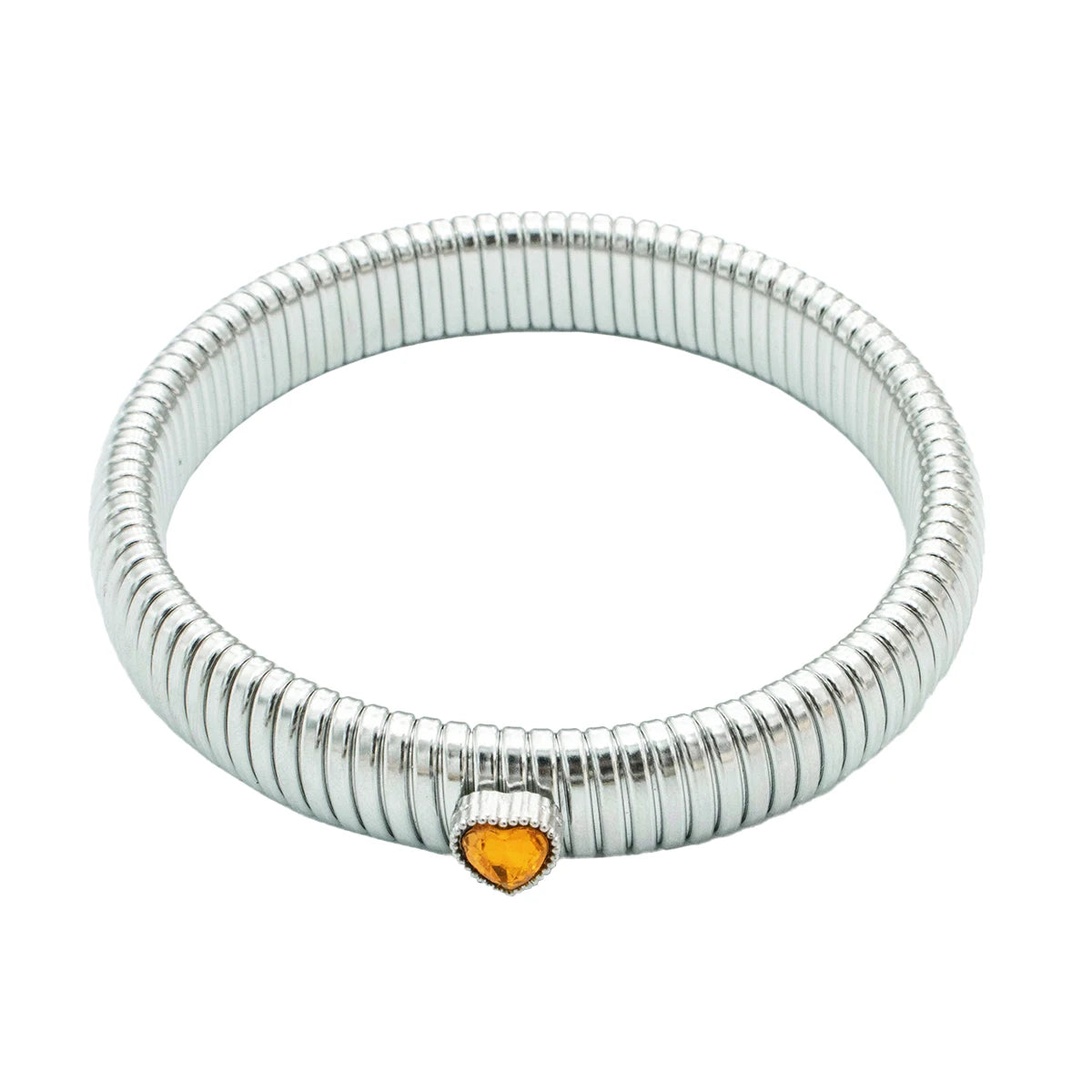Waterproof Stainless Steel Retro Elasticity Thick Metal Polish Bracelet
